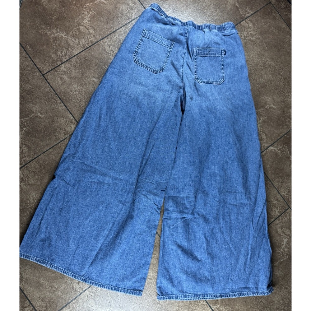 Pilcro Anthropologie Ultra Wide Leg Flare The Coastal Jeans Blue Cotton XS - Picture 8 of 9